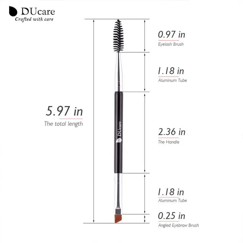 DUcare Eyebrow Brush Eyelash Comb makeup brushes Dual Ended Angled brush Spoolie brush 2 in 1 Lash eyebrow brush set makeup tool