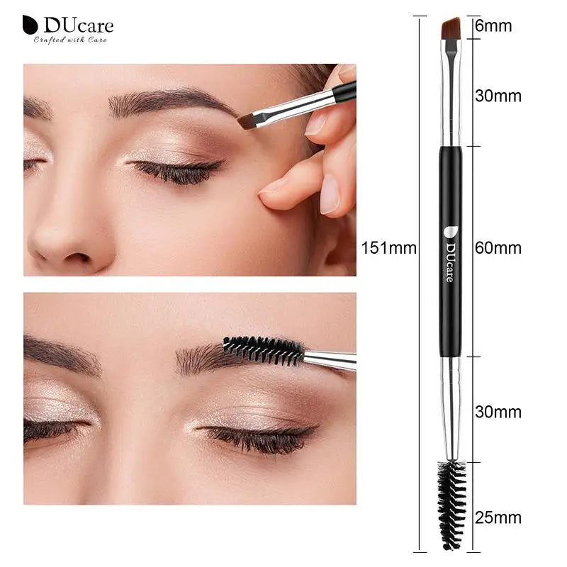DUcare Eyebrow Brush Eyelash Comb makeup brushes Dual Ended Angled brush Spoolie brush 2 in 1 Lash eyebrow brush set makeup tool