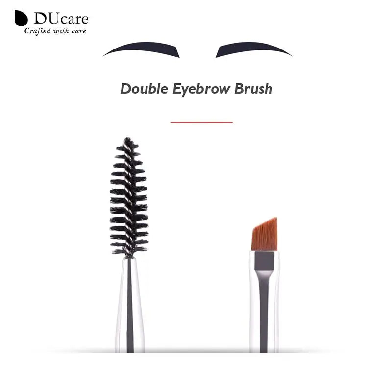 DUcare Eyebrow Brush Eyelash Comb makeup brushes Dual Ended Angled brush Spoolie brush 2 in 1 Lash eyebrow brush set makeup tool