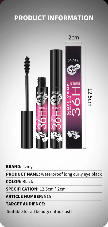 Curling Volumizing Black Mascara Lengthening Waterproof Long-lasting Smudge-proof Y2K Daily&Party Makeup Gift Suitable For Skins