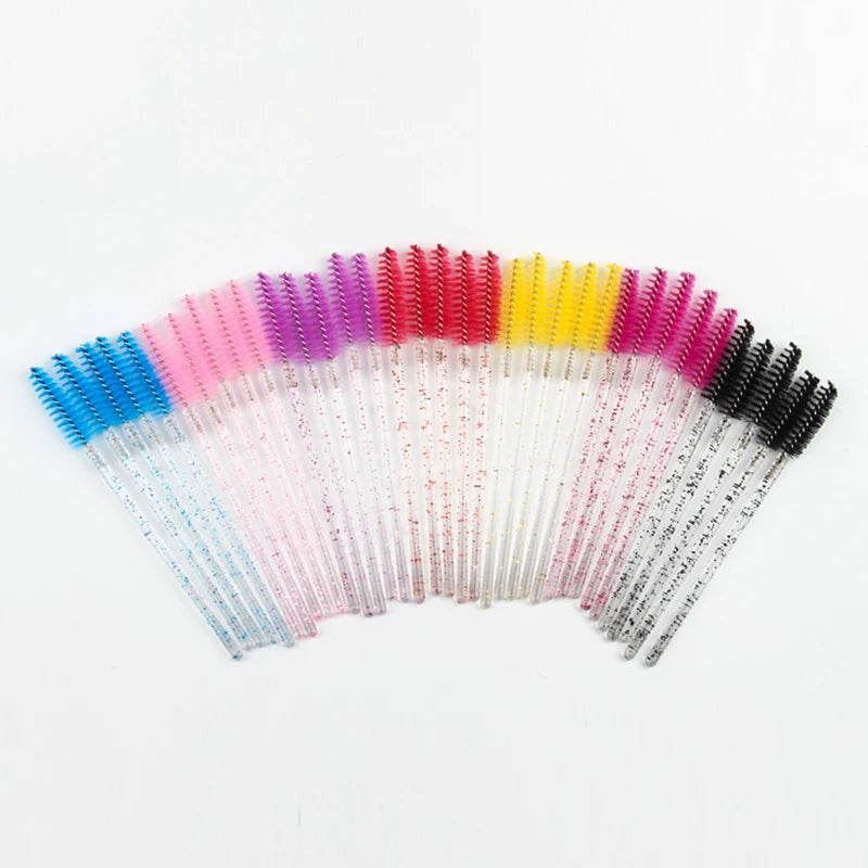 Wholesales Eyelash Brush 100/200/500pcs Applicator Lash Mascara Wands Brushes Eyelash Extension Eyebrow Spoolies Makeup Tools