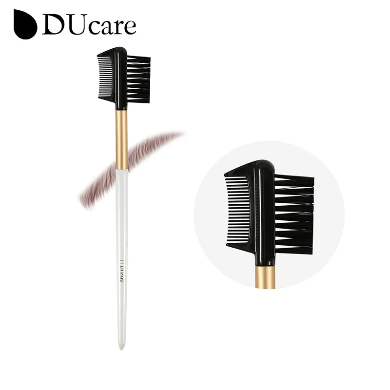 DUcare Eyebrow Brush Eyelash Comb makeup brushes Dual Ended Angled brush Spoolie brush 2 in 1 Lash eyebrow brush set makeup tool