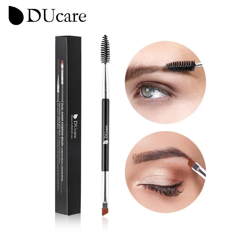 DUcare Eyebrow Brush Eyelash Comb makeup brushes Dual Ended Angled brush Spoolie brush 2 in 1 Lash eyebrow brush set makeup tool