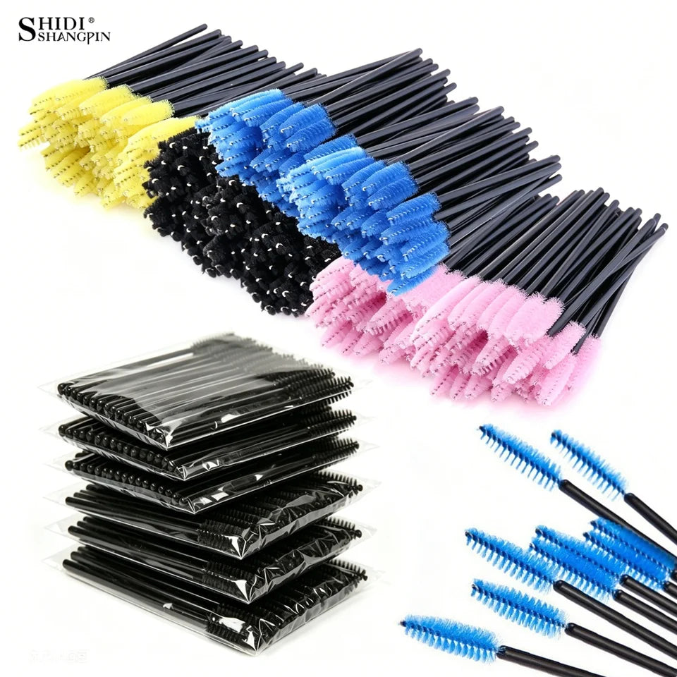 Wholesales Eyelash Brush 100/200/500pcs Applicator Lash Mascara Wands Brushes Eyelash Extension Eyebrow Spoolies Makeup Tools