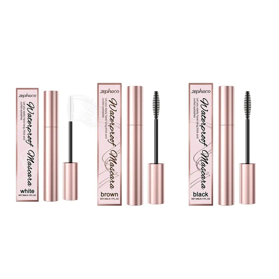 Black Curling Mascara Waterproof Sweatproof Long-Lasting Non-smudge Natural Large Eye Makeup Brown Eyelashes Cosmetics Tools 5ml