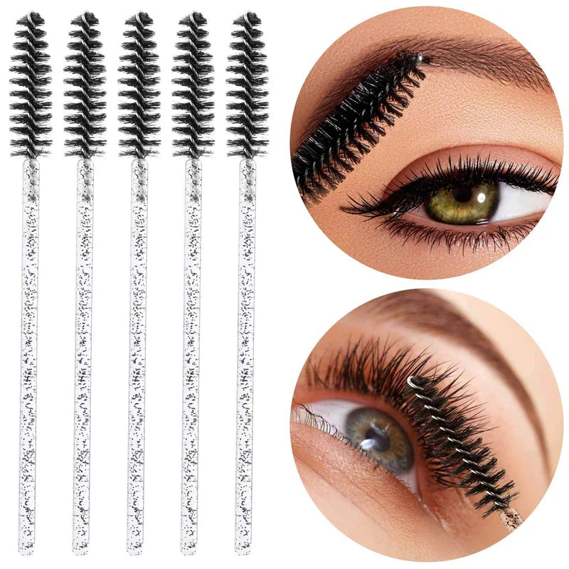Wholesales Eyelash Brush 100/200/500pcs Applicator Lash Mascara Wands Brushes Eyelash Extension Eyebrow Spoolies Makeup Tools