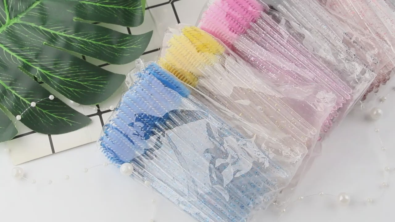 Wholesales Eyelash Brush 100/200/500pcs Applicator Lash Mascara Wands Brushes Eyelash Extension Eyebrow Spoolies Makeup Tools